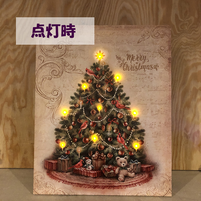 壁掛け クリスマス ピクチャーライト 点灯時